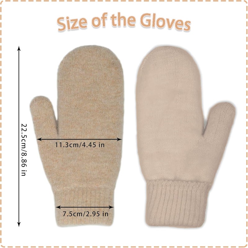 FGSS Winter Warm Mittens for Women Men - Soft Faux Rabbit Fur Mittens Elastic Cuff Stretchy Knit Gloves Cold Weather - Image 3